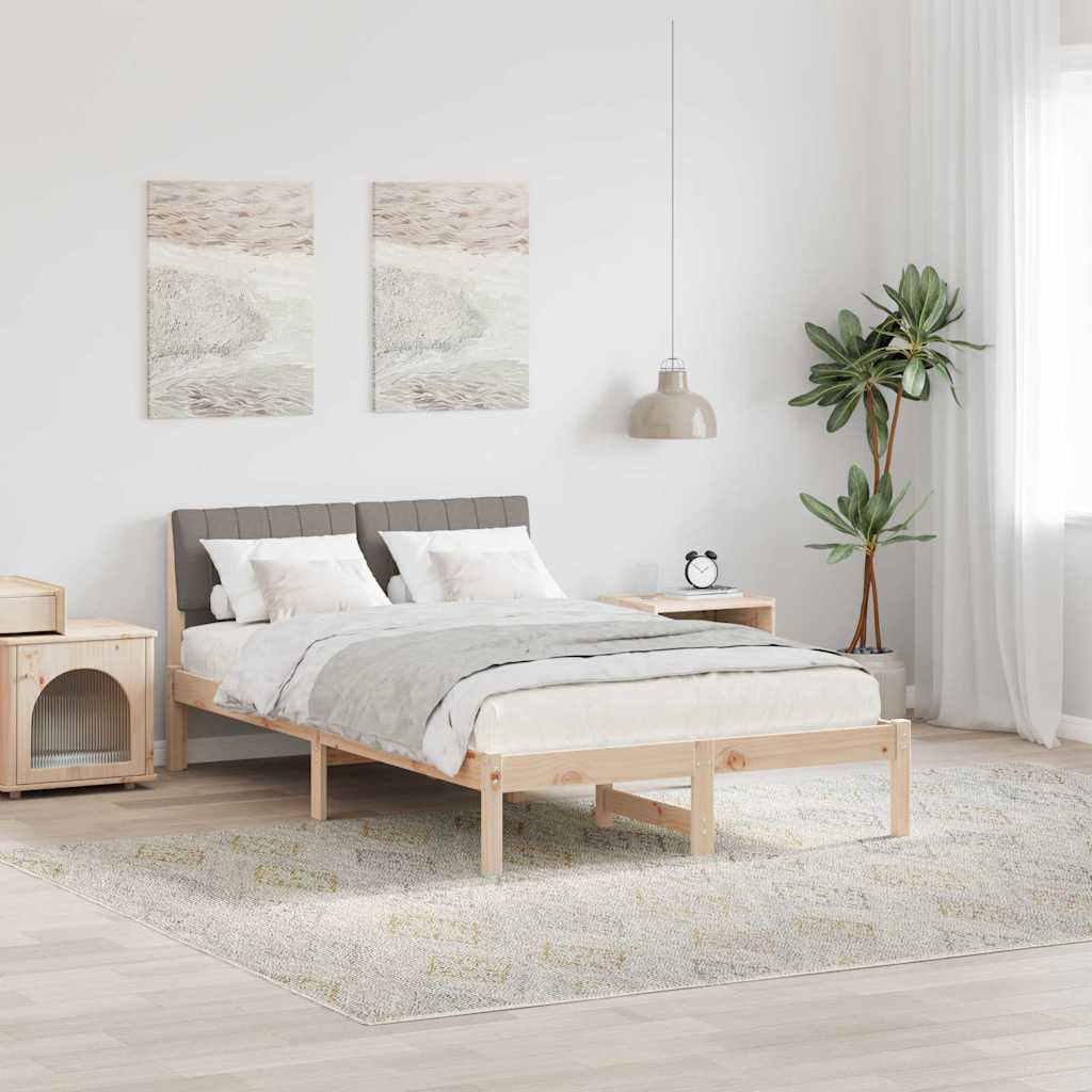 Struttura del Letto con testiera Marrone e taupe 120 x 200 cm