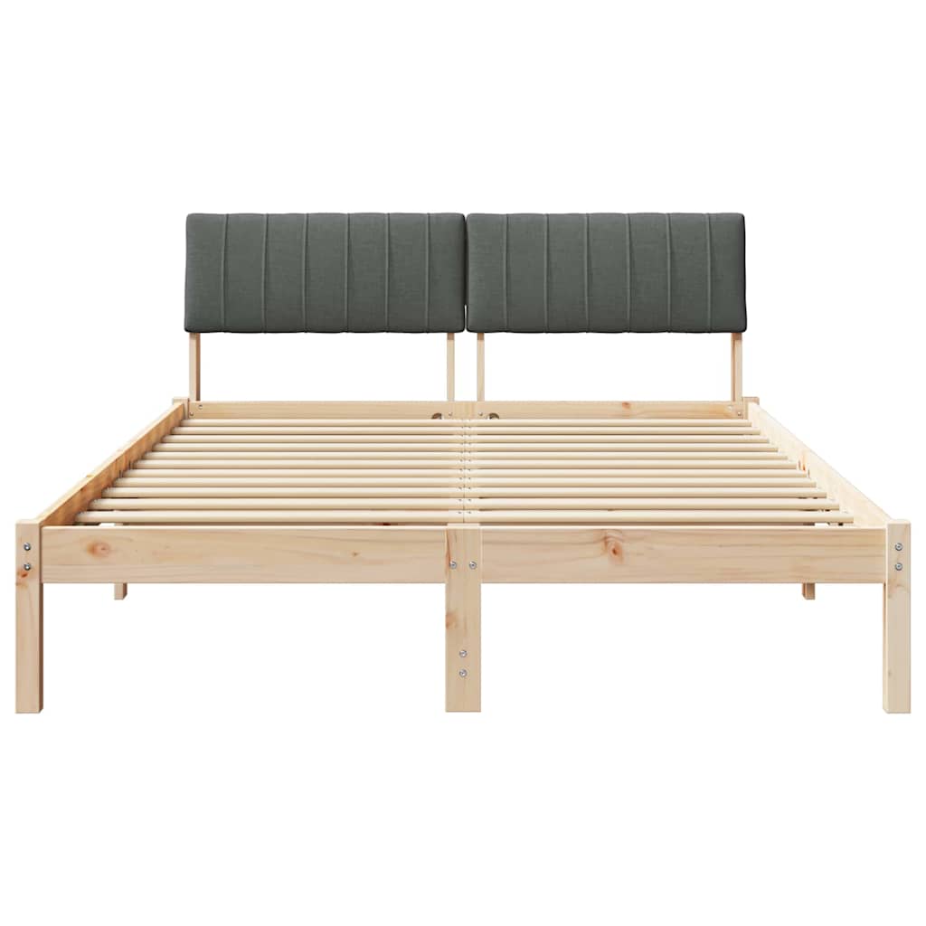 Struttura del Letto marrone e grigio scuro 140 x 190 cm