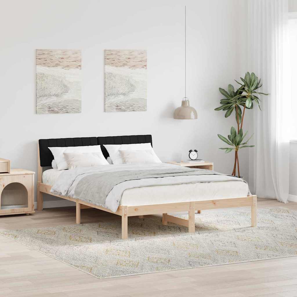 Struttura del Letto con testiera Marrone e nero 140 x 190 cm