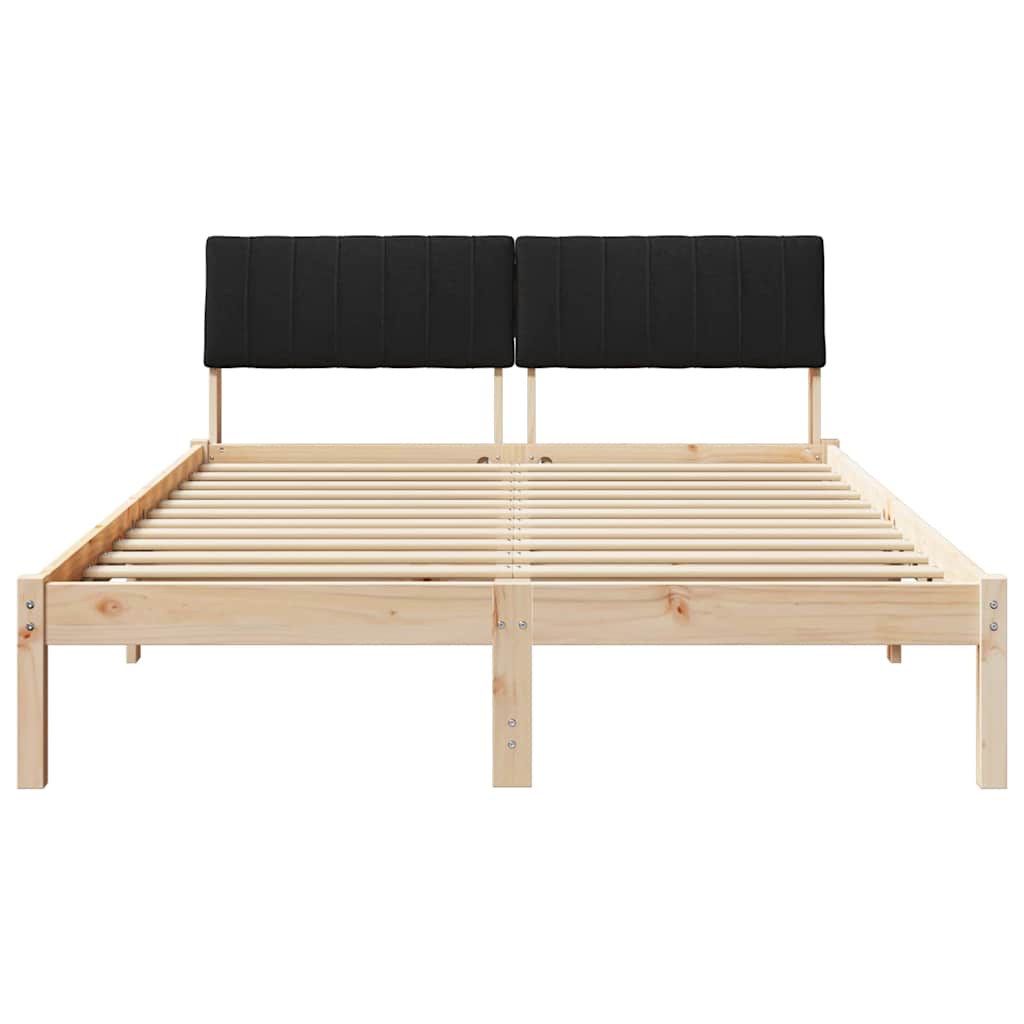 Struttura del Letto con testiera Marrone e nero 140 x 190 cm