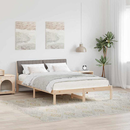 Struttura del Letto con testiera Marrone e taupe 140 x 190 cm