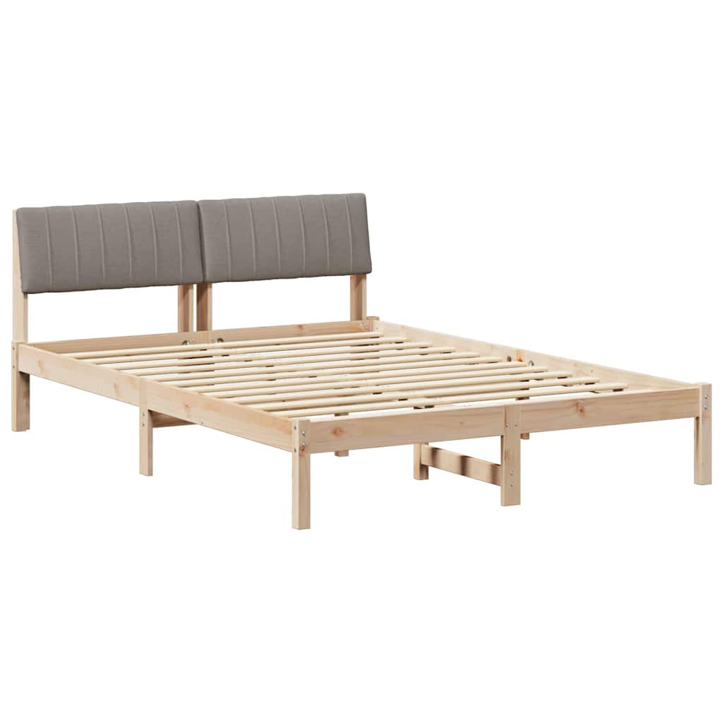 Struttura del Letto con testiera Marrone e taupe 140 x 190 cm