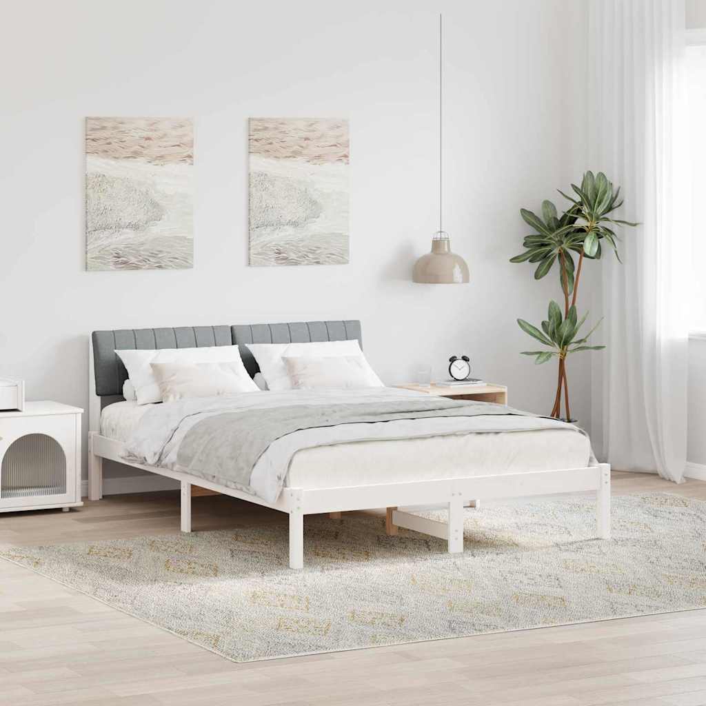 Struttura del Letto Bianco e grigio chiaro 140 x 190 cm