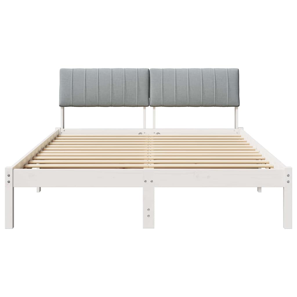 Struttura del Letto Bianco e grigio chiaro 140 x 190 cm