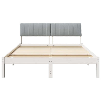 Struttura del Letto Bianco e grigio chiaro 140 x 190 cm
