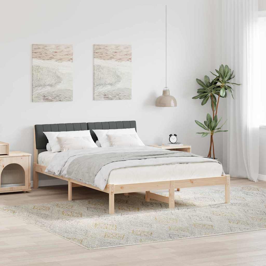 Struttura del Letto marrone e grigio scuro 135 x 190 cm