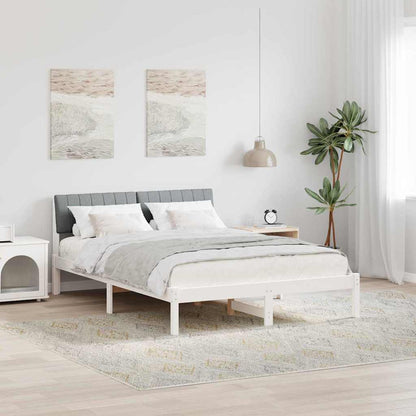 Struttura del Letto Bianco e grigio chiaro 135 x 190 cm