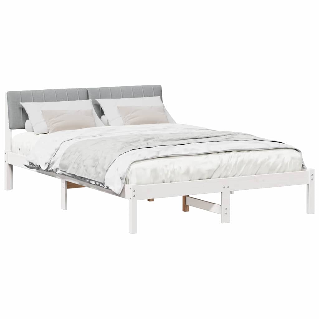 Struttura del Letto Bianco e grigio chiaro 135 x 190 cm