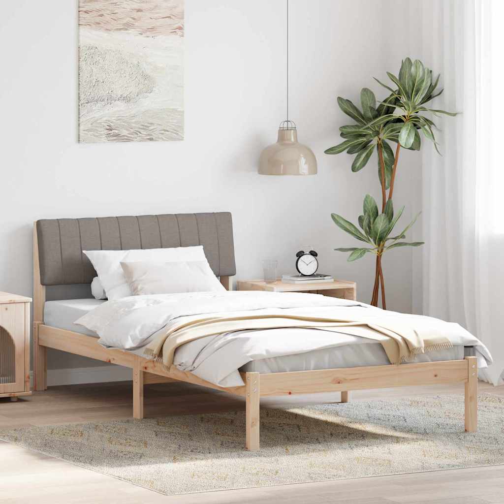 Struttura del Letto con testiera Marrone e taupe 100 x 200 cm
