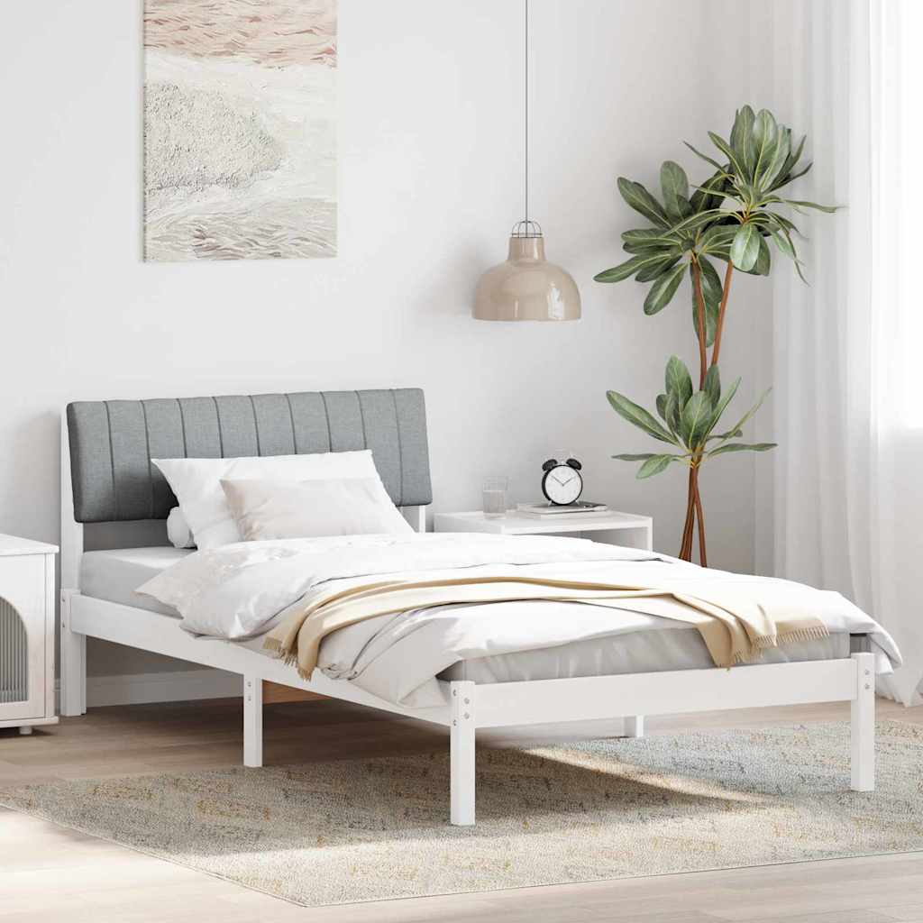 Struttura del Letto Bianco e grigio chiaro 100 x 200 cm