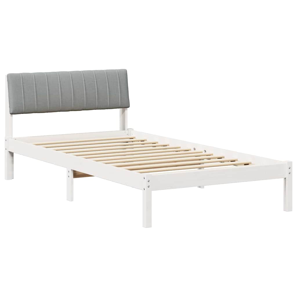 Struttura del Letto Bianco e grigio chiaro 100 x 200 cm