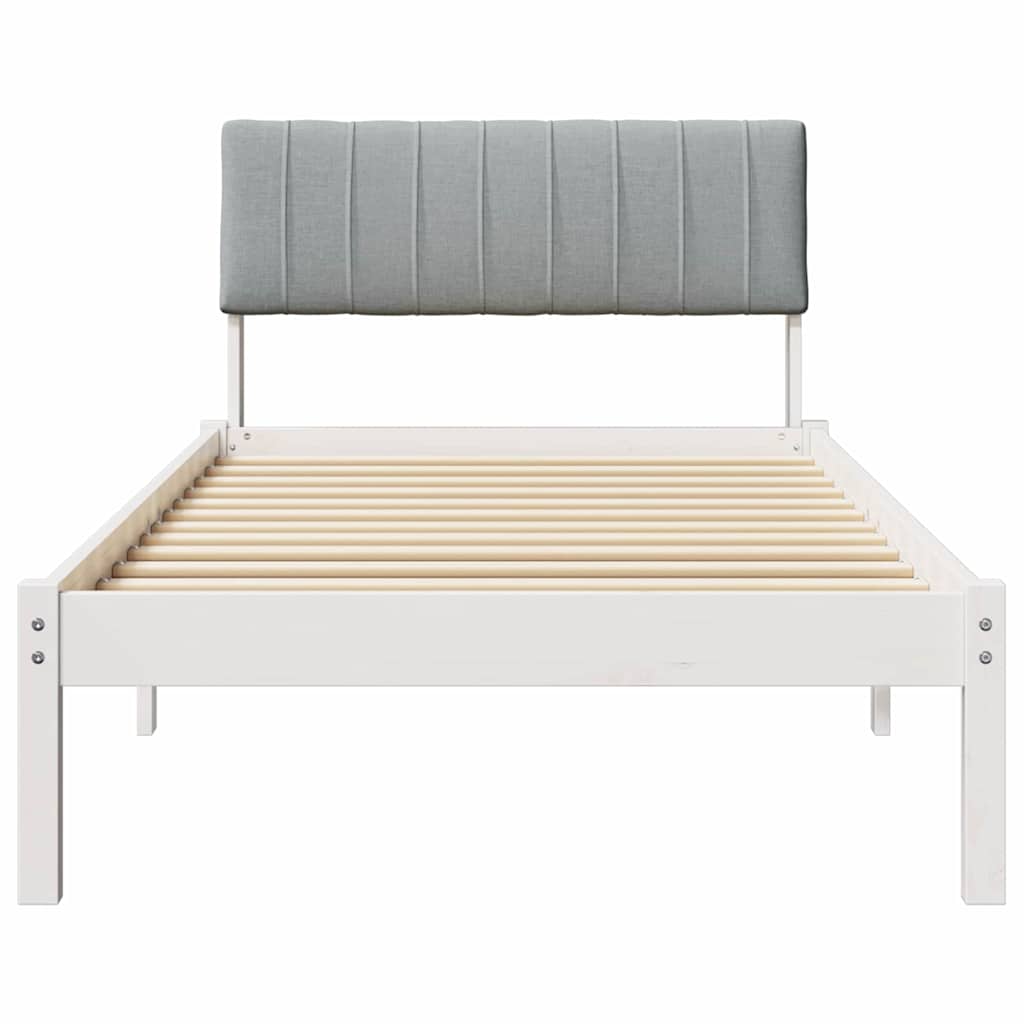 Struttura del Letto Bianco e grigio chiaro 90 x 200 cm