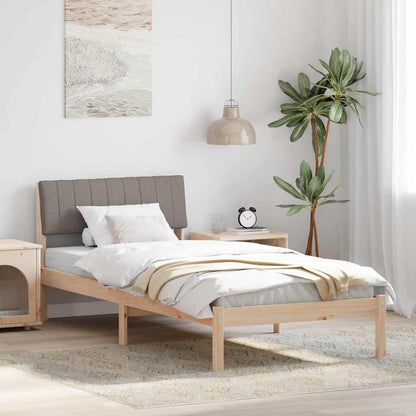 Struttura del Letto con testiera Marrone e taupe 90 x 190 cm