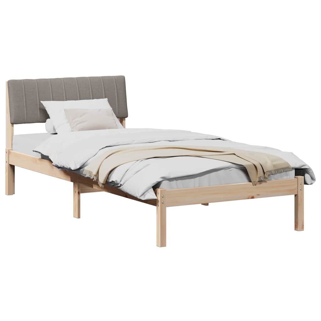 Struttura del Letto con testiera Marrone e taupe 90 x 190 cm