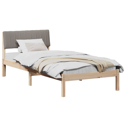 Struttura del Letto con testiera Marrone e taupe 90 x 190 cm