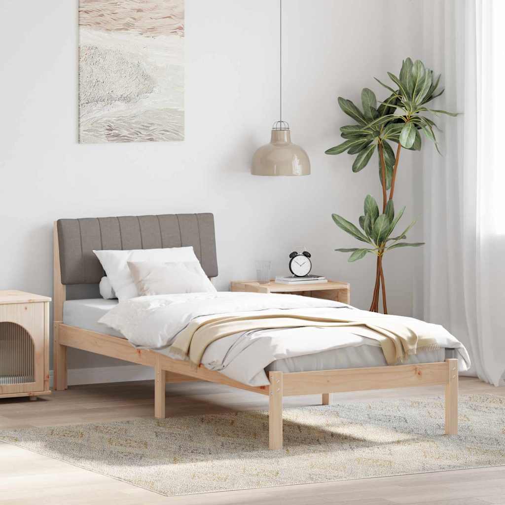 Struttura del Letto con testiera Marrone e taupe 75 x 190 cm