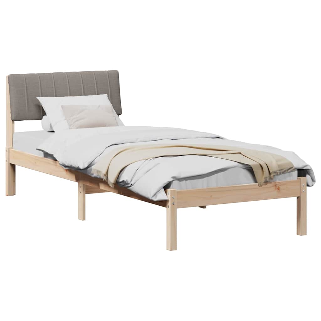 Struttura del Letto con testiera Marrone e taupe 75 x 190 cm