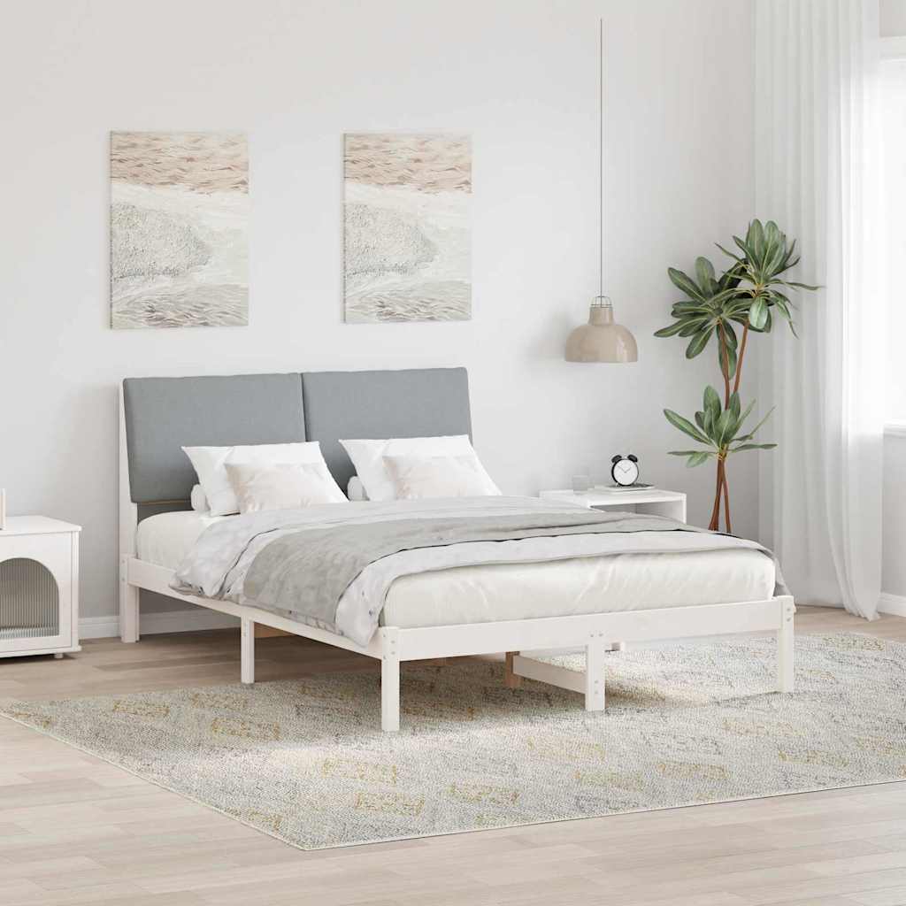 Struttura del Letto Bianco e grigio chiaro 140 x 200 cm