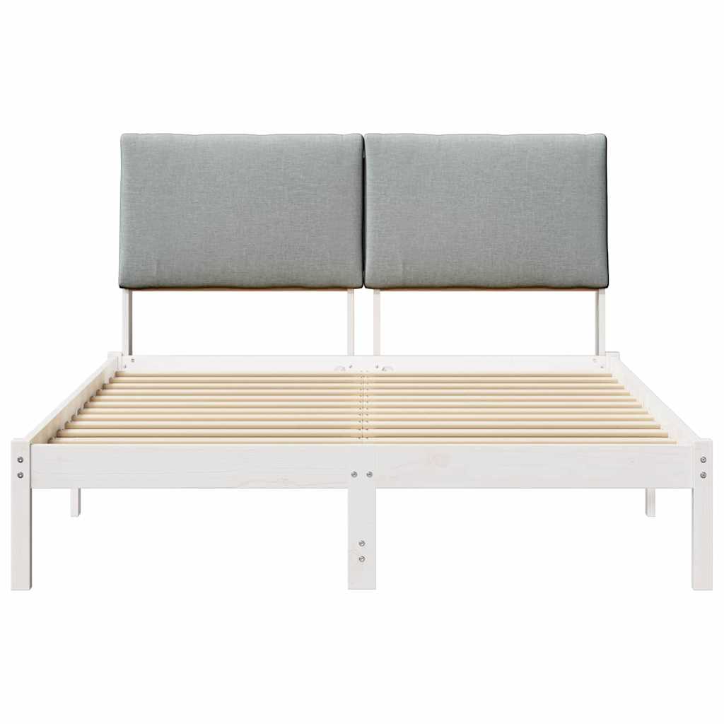 Struttura del Letto Bianco e grigio chiaro 140 x 200 cm