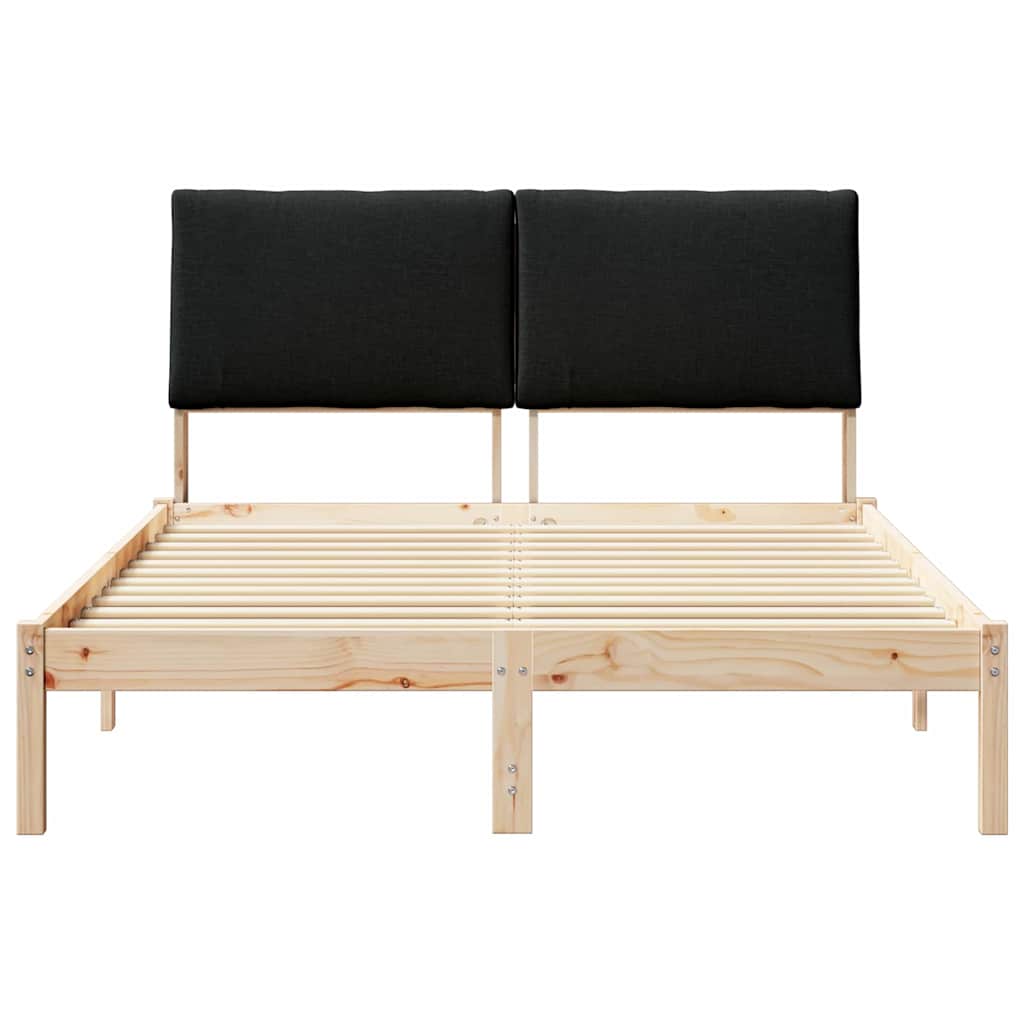 Struttura del Letto con testiera Marrone e nero 140 x 190 cm