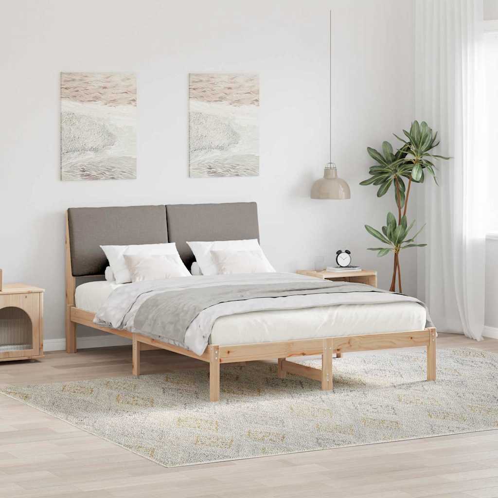Struttura del Letto con testiera Marrone e taupe 140 x 190 cm
