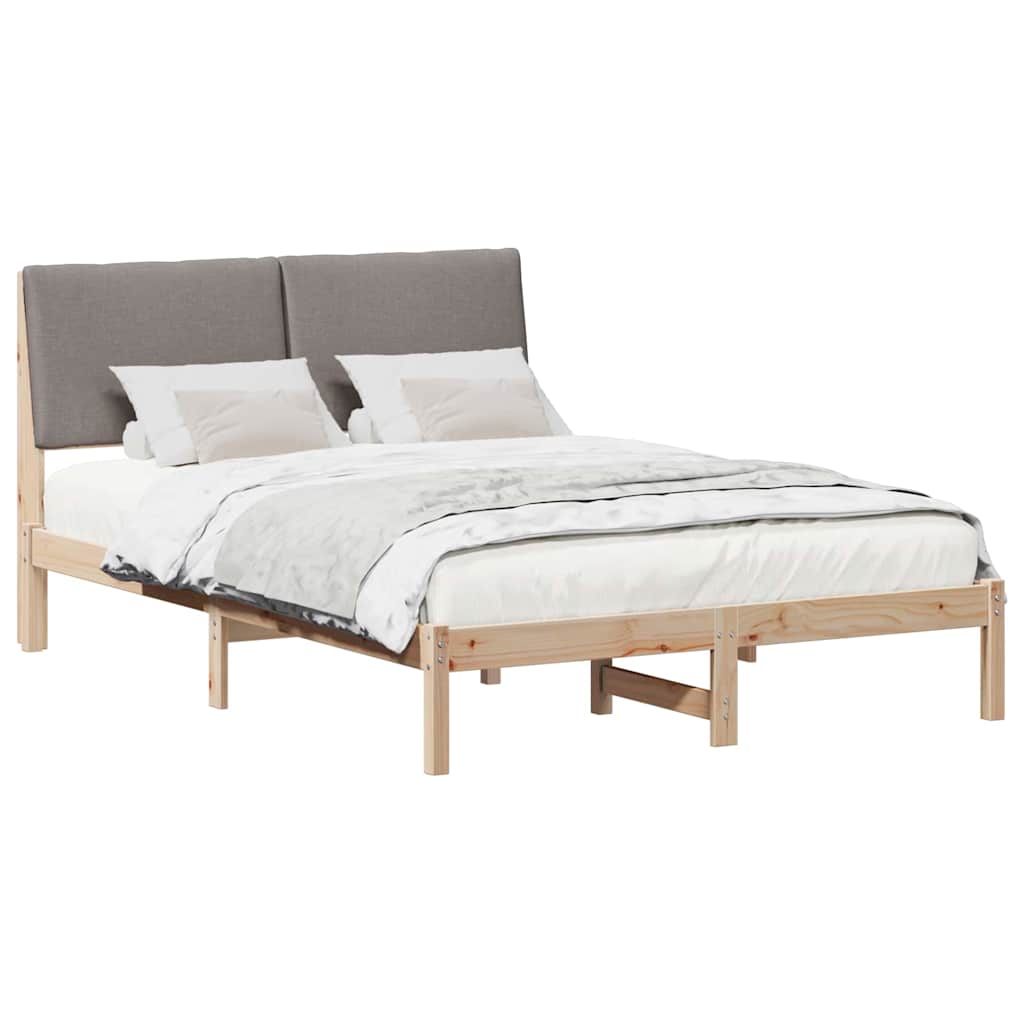 Struttura del Letto con testiera Marrone e taupe 140 x 190 cm