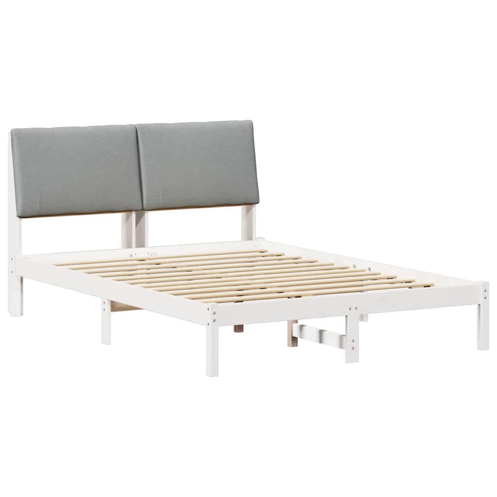 Struttura del Letto Bianco e grigio chiaro 140 x 190 cm
