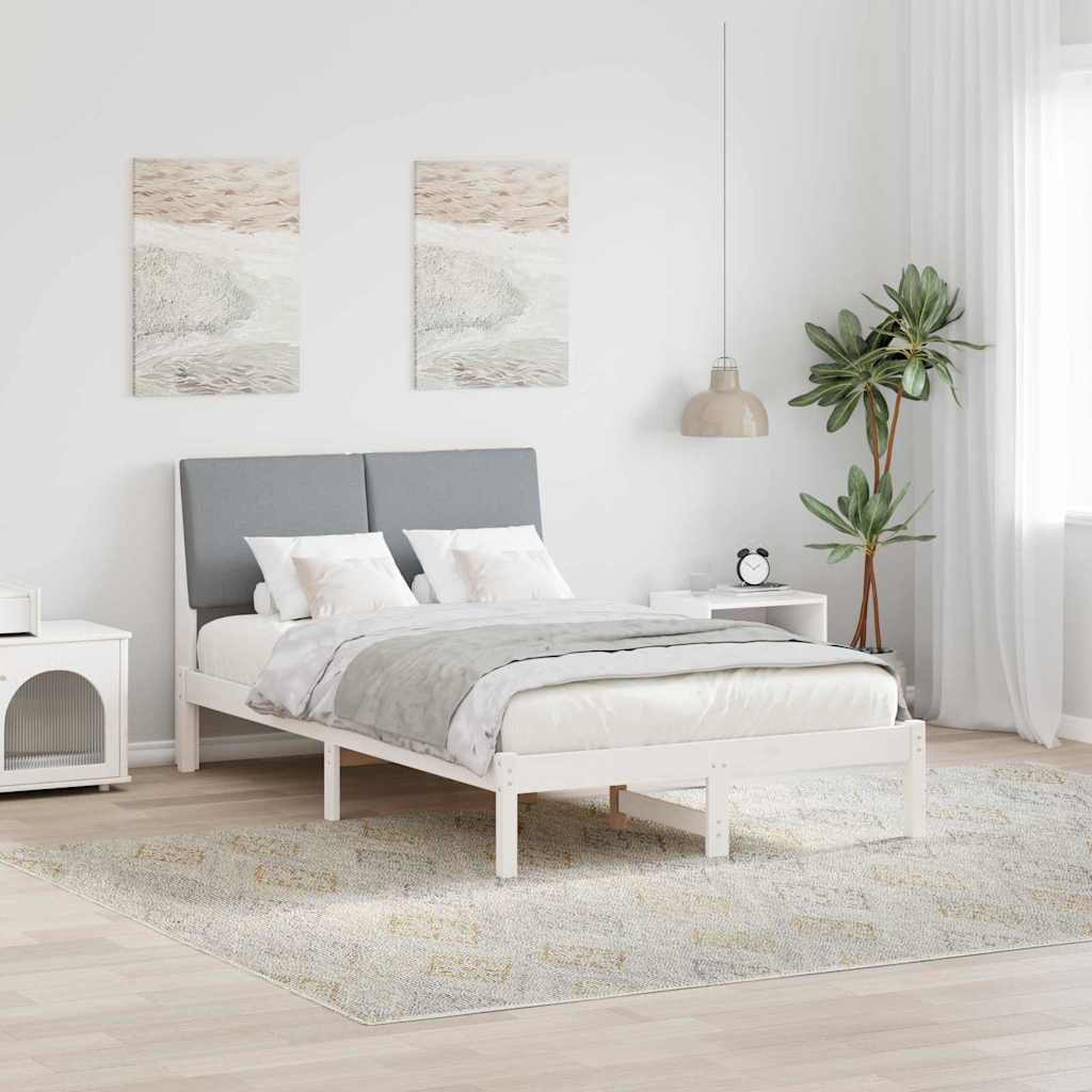 Struttura del Letto Bianco e grigio chiaro 135 x 190 cm