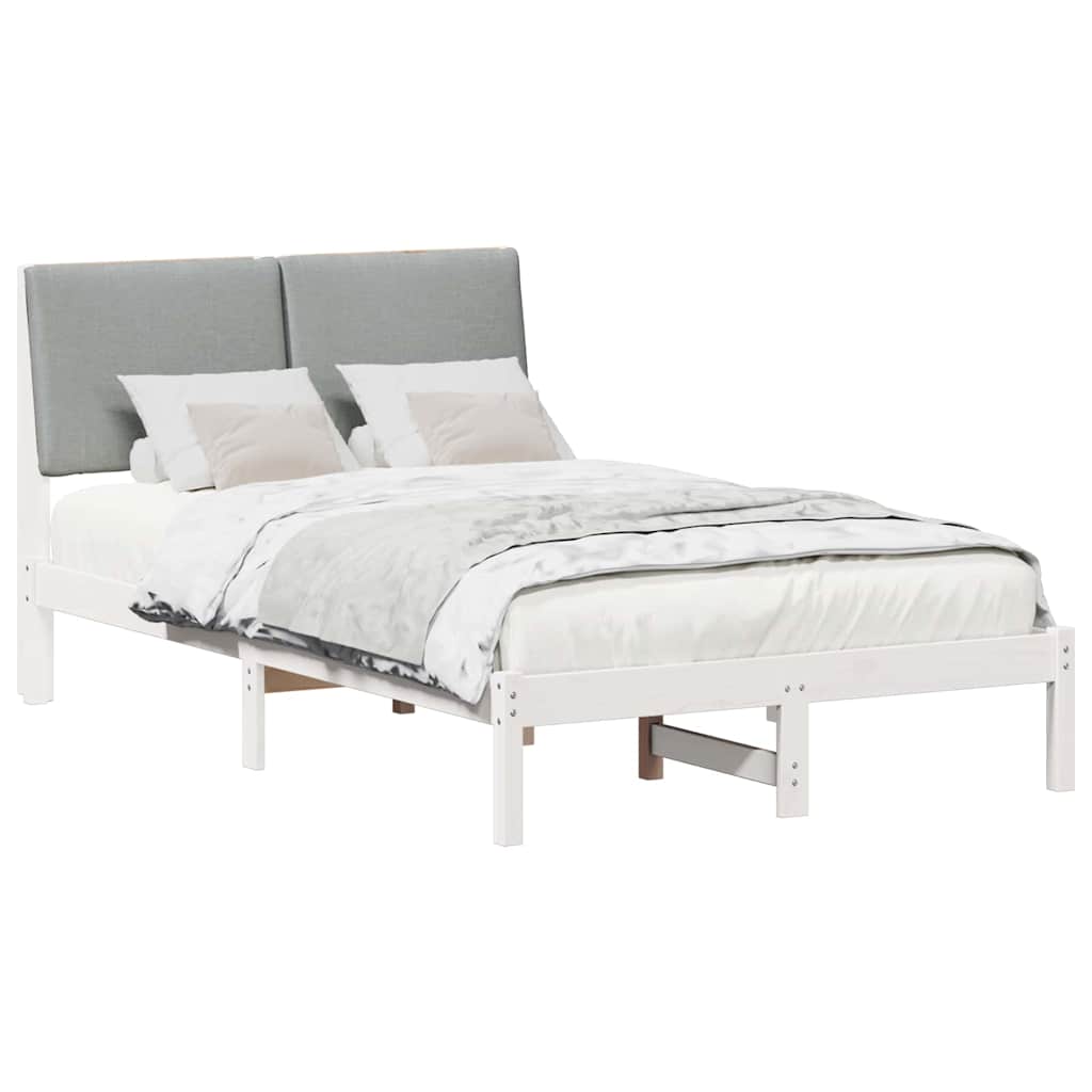 Struttura del Letto Bianco e grigio chiaro 135 x 190 cm