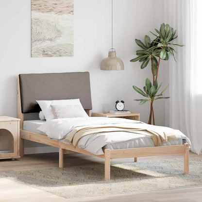 Struttura del Letto con testiera Marrone e taupe 90 x 200 cm
