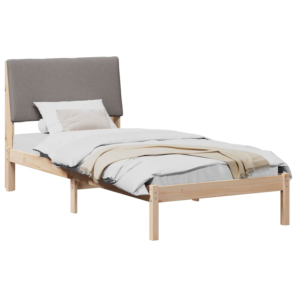 Struttura del Letto con testiera Marrone e taupe 90 x 200 cm