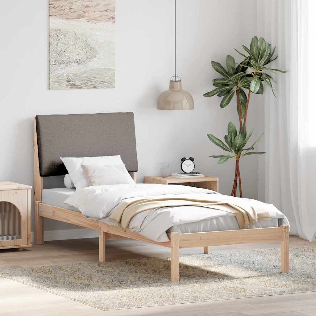 Struttura del Letto con testiera Marrone e taupe 80 x 200 cm
