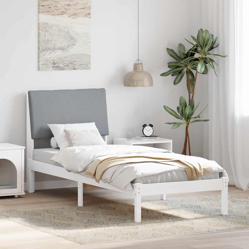 Struttura del Letto Bianco e grigio chiaro 75 x 190 cm