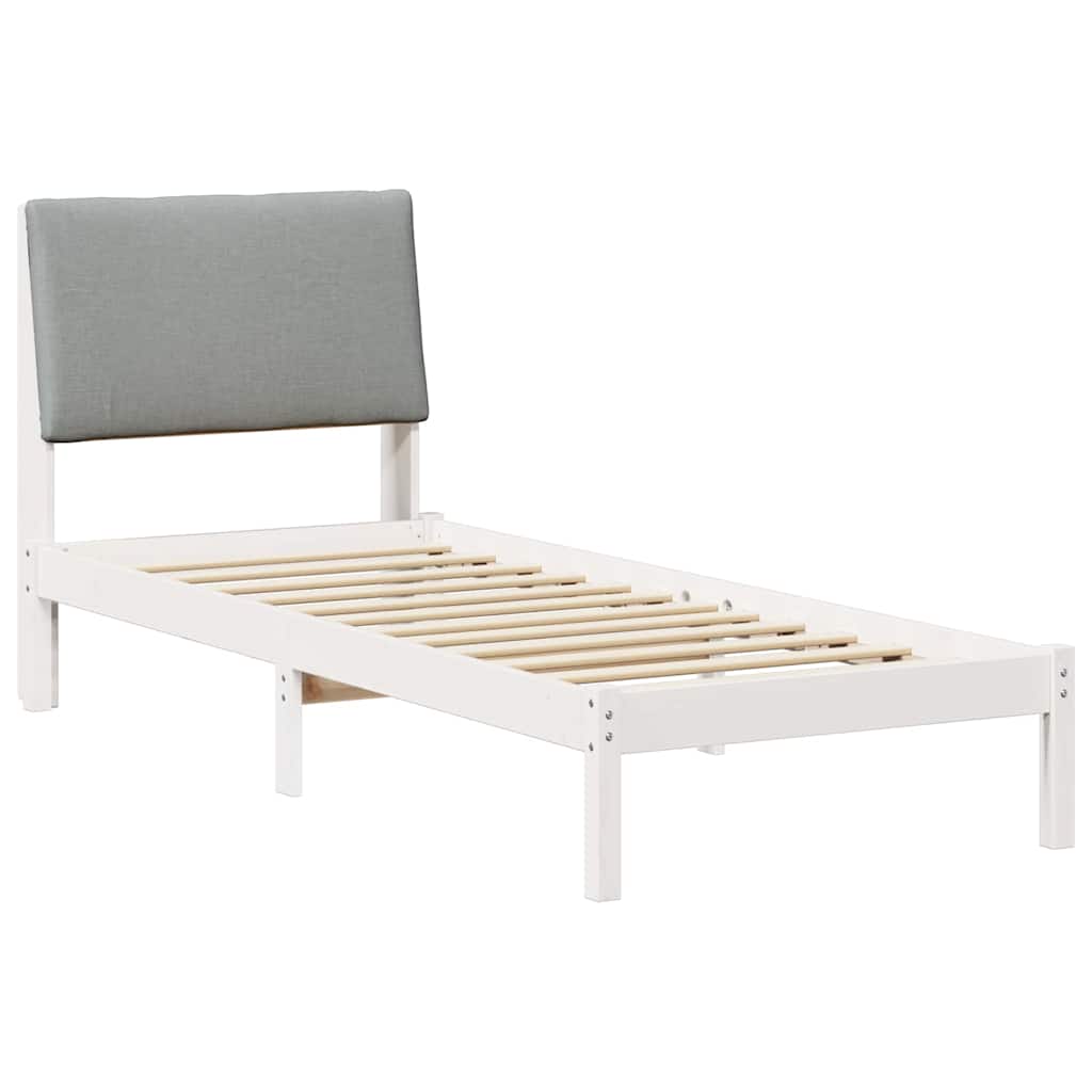 Struttura del Letto Bianco e grigio chiaro 75 x 190 cm