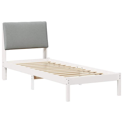 Struttura del Letto Bianco e grigio chiaro 75 x 190 cm