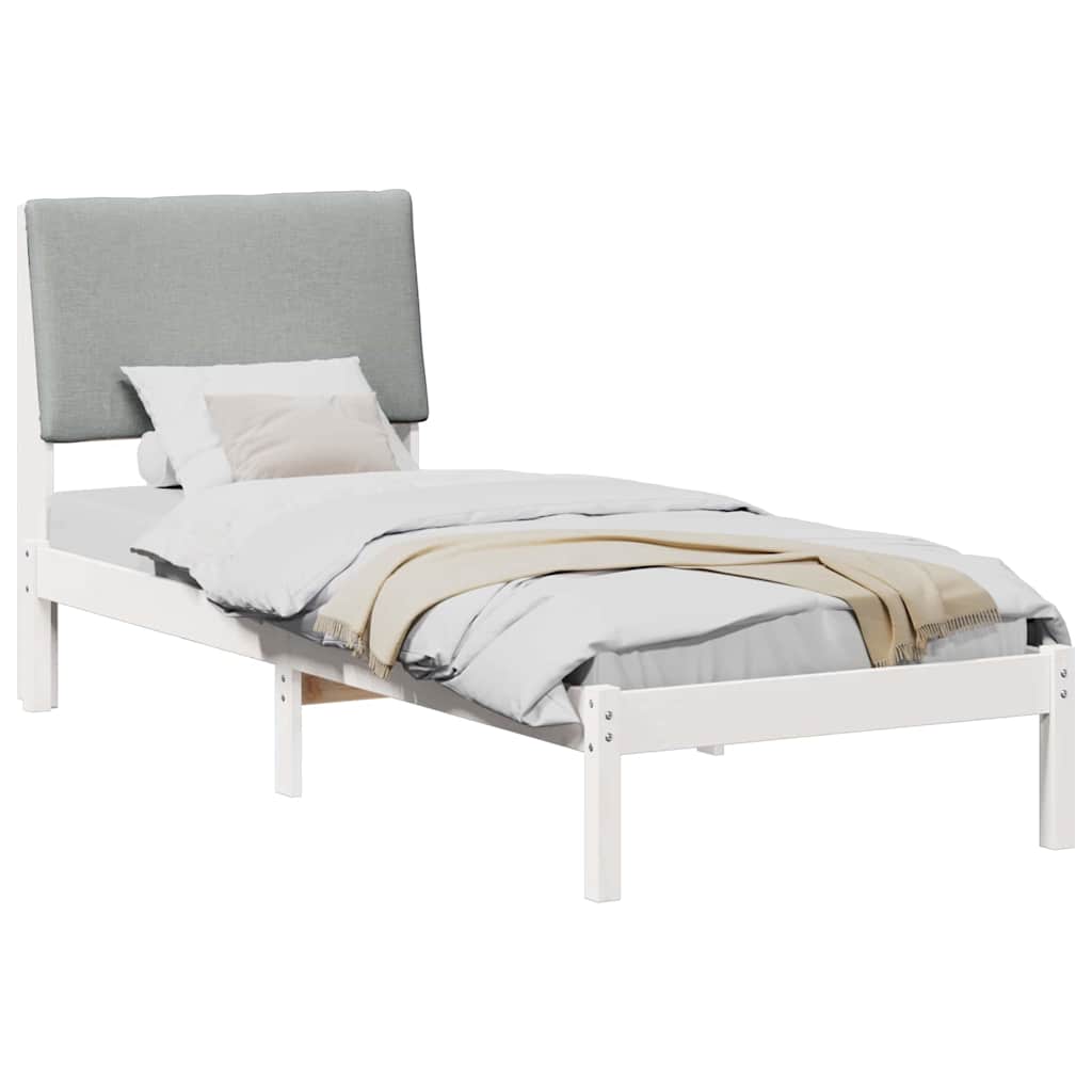 Struttura del Letto Bianco e grigio chiaro 75 x 190 cm