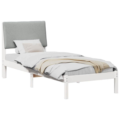 Struttura del Letto Bianco e grigio chiaro 75 x 190 cm