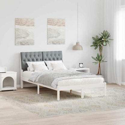 Letto con Testiera Rivestita con testiera Bianco 120 x 200 cm