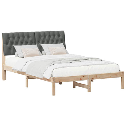 Letto con Testiera Rivestita con testiera Marrone 135 x 190 cm