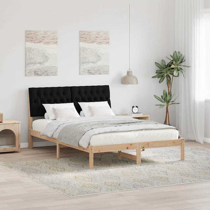 Letto con Testiera Rivestita con testiera Marrone 135 x 190 cm
