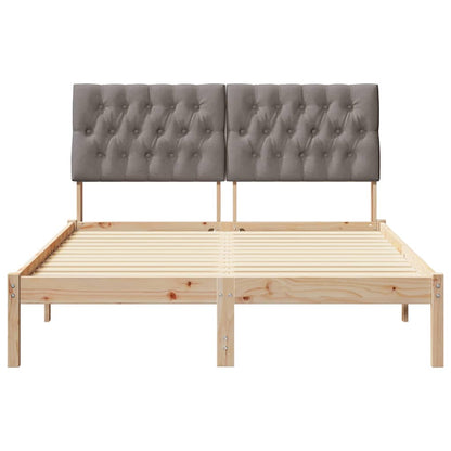 Letto con Testiera Rivestita con testiera Marrone 135 x 190 cm
