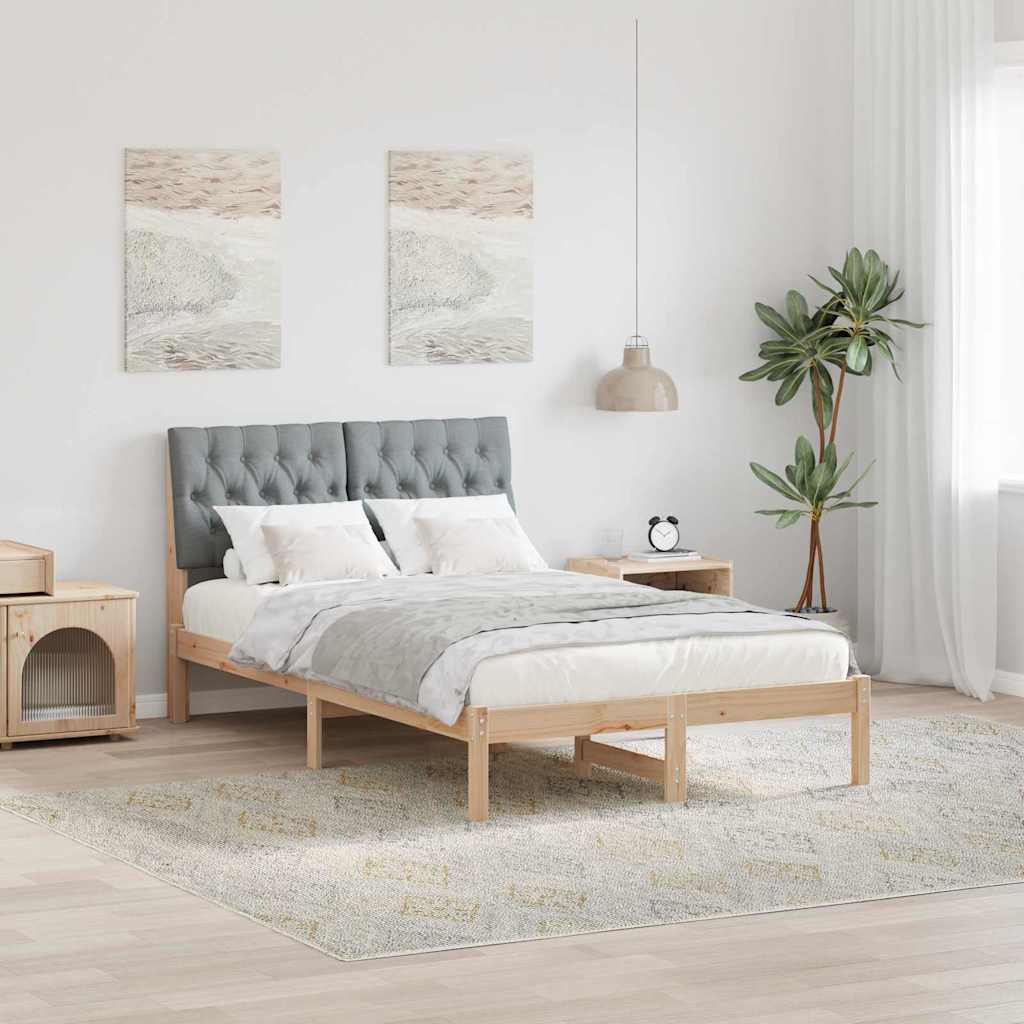 Letto con Testiera Rivestita con testiera Marrone 120 x 190 cm