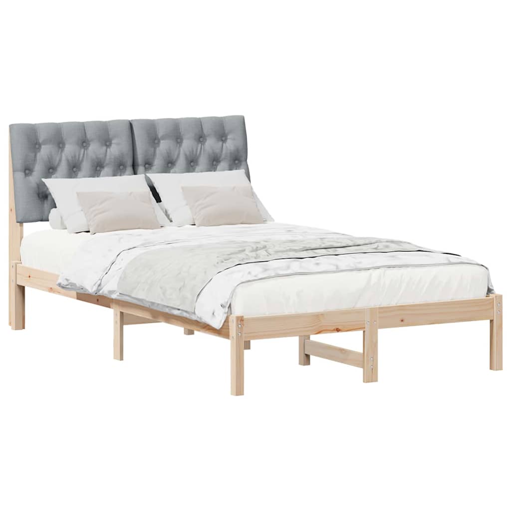 Letto con Testiera Rivestita con testiera Marrone 120 x 190 cm