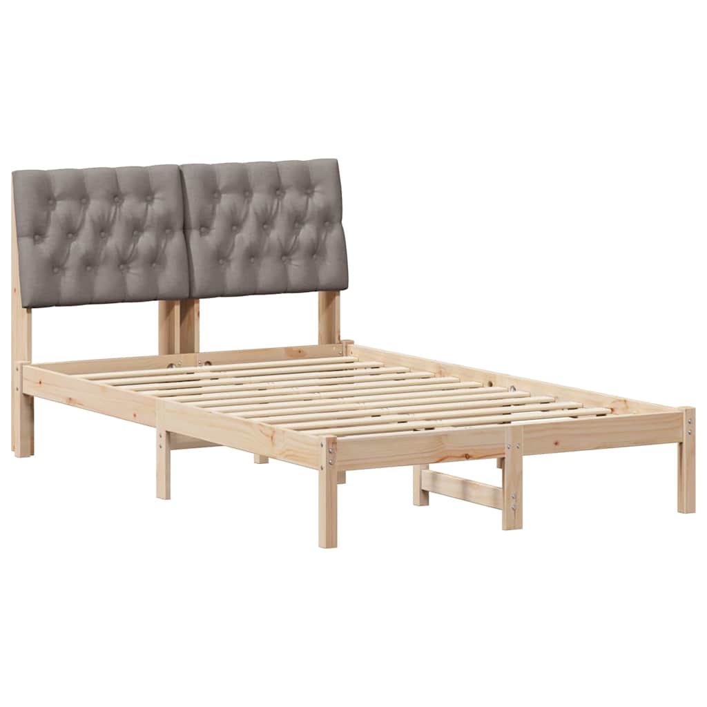 Letto con Testiera Rivestita con testiera Marrone 120 x 190 cm