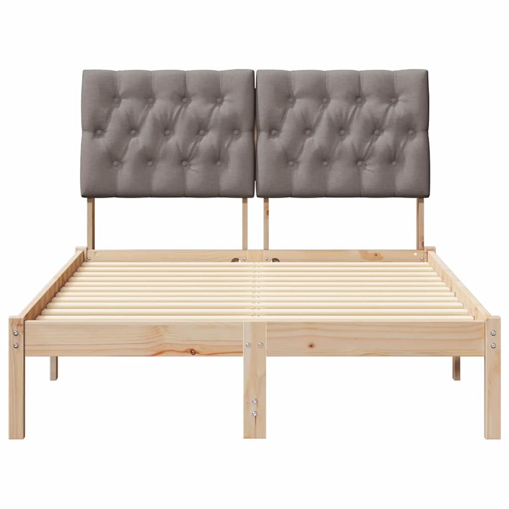 Letto con Testiera Rivestita con testiera Marrone 120 x 190 cm
