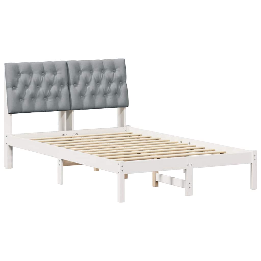 Letto con Testiera Rivestita con testiera Bianco 120 x 190 cm