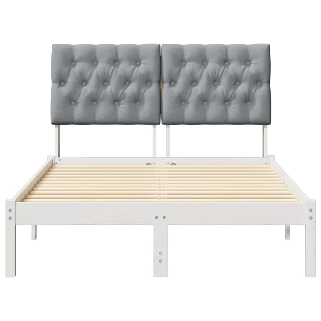 Letto con Testiera Rivestita con testiera Bianco 120 x 190 cm