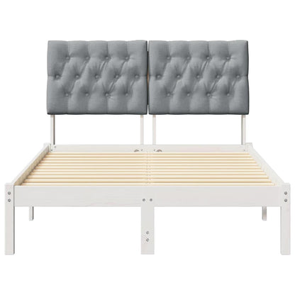 Letto con Testiera Rivestita con testiera Bianco 120 x 190 cm