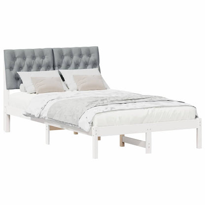 Letto con Testiera Rivestita con testiera Bianco 120 x 190 cm
