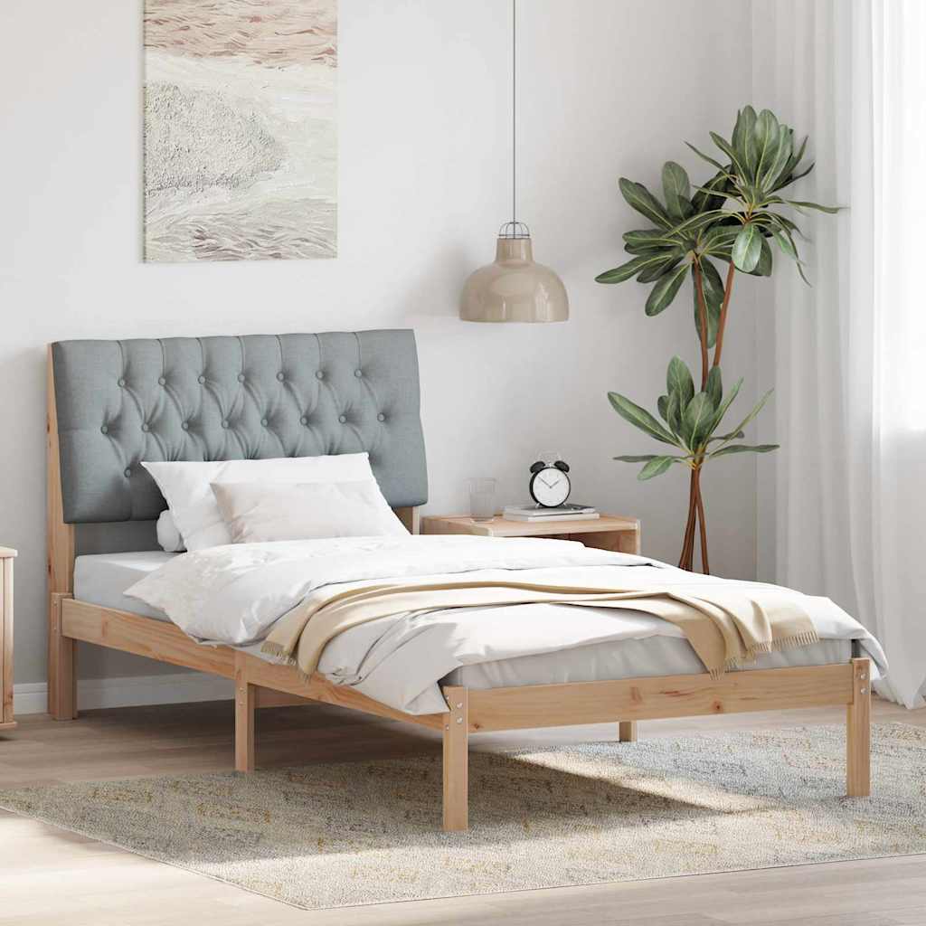 Letto con Testiera Rivestita con testiera Marrone 100 x 200 cm